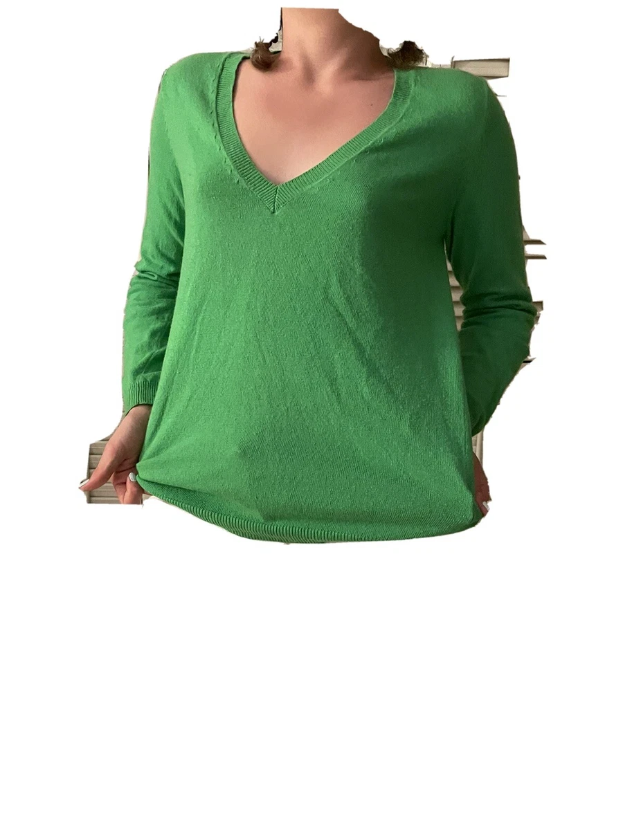 Joe Fresh women s long sleeve kelly green pullover sweater eBay