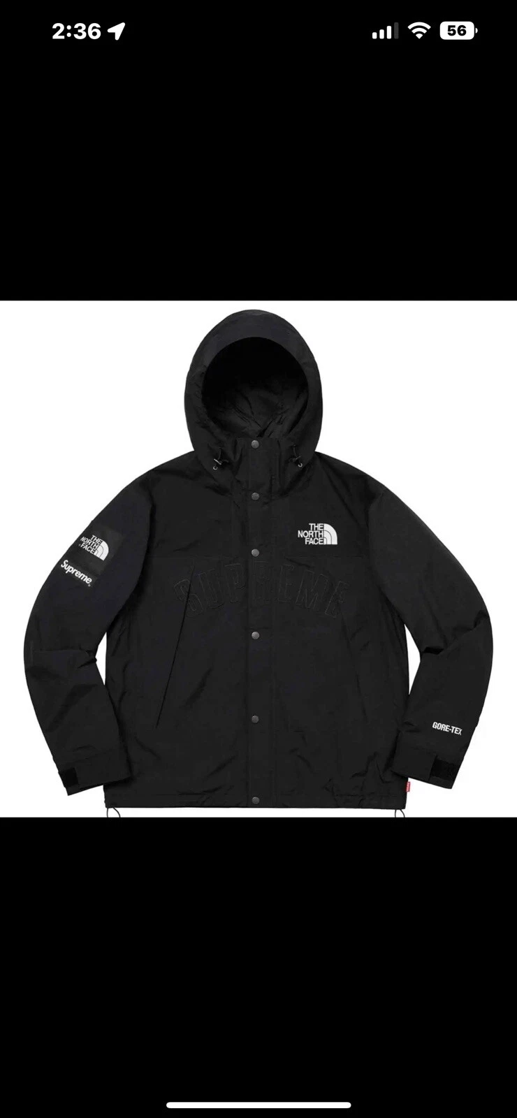 Parka de montagne logo Supreme The North Face Arc noir moyen flambant neuf avec étiquettes