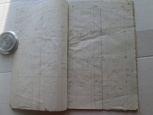 ONE (1) PARTIAL 1858 LEDGER, 24 PAGES, LOCAL? LAST PAGE HAS CONDITION PROBLEMS - Imagen 4 de 12