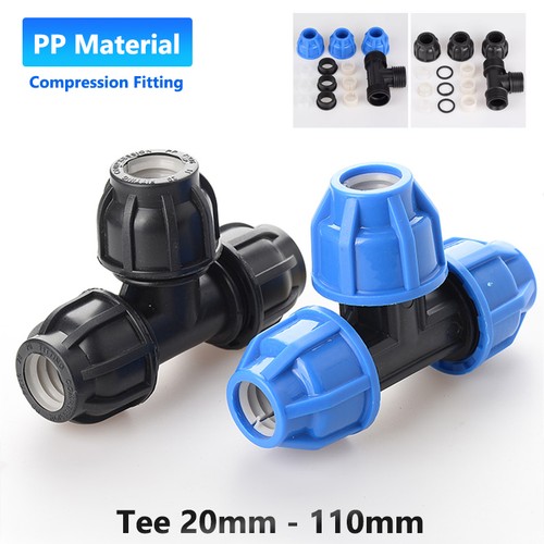 MDPE Compression Fitting Water Pipe Connector Coupling Elbow Tee Valve 20-110mm - Picture 13 of 45