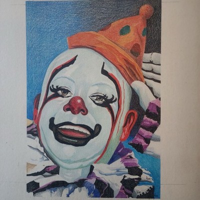 Clown Color Pencil Drawings 4 total