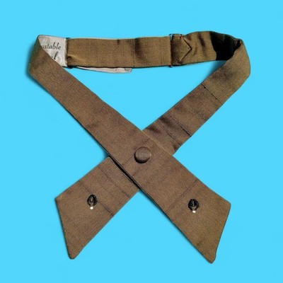 40s Donegal silk khaki women s service uniform crossover tie