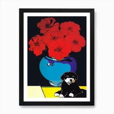 Anemone With A Dog 1 Pop Art  Art P Framed Wall Art Poster Canvas Print Picture