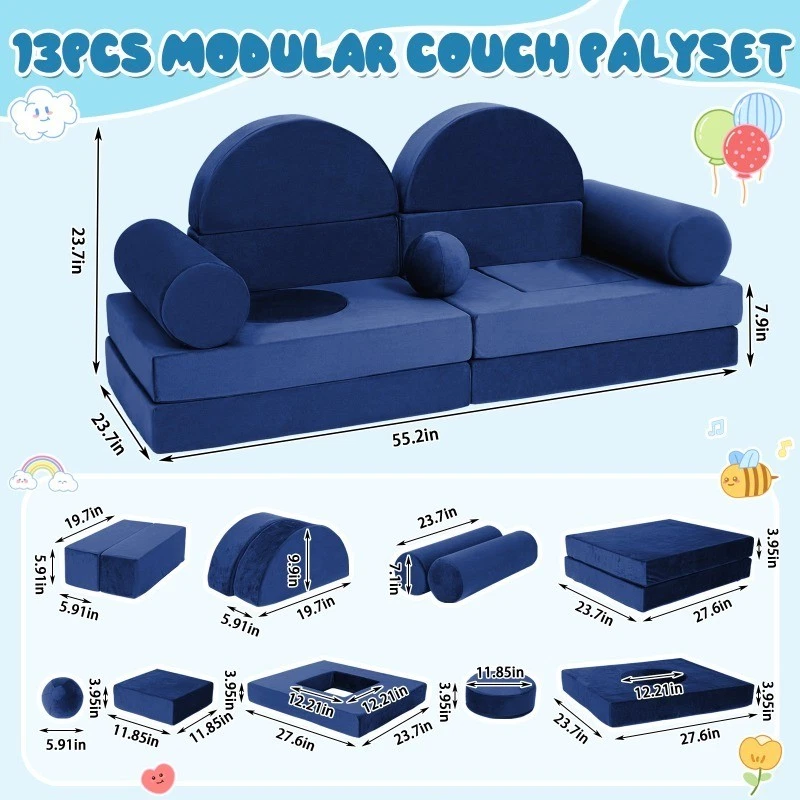Модульный детский диван для повышения креативности модульный игровой диван для детей ясельного возраста 13 шт. - Изображение 3 из 4