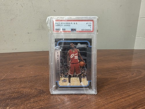 Bowman 2003 Rookies & Stars LeBron James Cavaliers Rookie #123 PSA NM 7