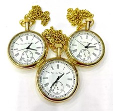 Lot of 3 vintage elgin pocket Watch Collectible Antique Brass Pocket Watch GIFT