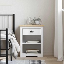 Table de Chevet Armoire de Lit Rangement Chambre Blanc Bois de Pin Massif vidaXL