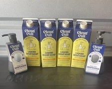 Cleancult Dish Soap Liquid Refill 32oz 4 Pack Plant Based Cleaning 2 Dispensers