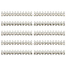 12 Position Dual Row Screw Terminal Strip Block 10A 380V 10 Pcs Clear PP Wire