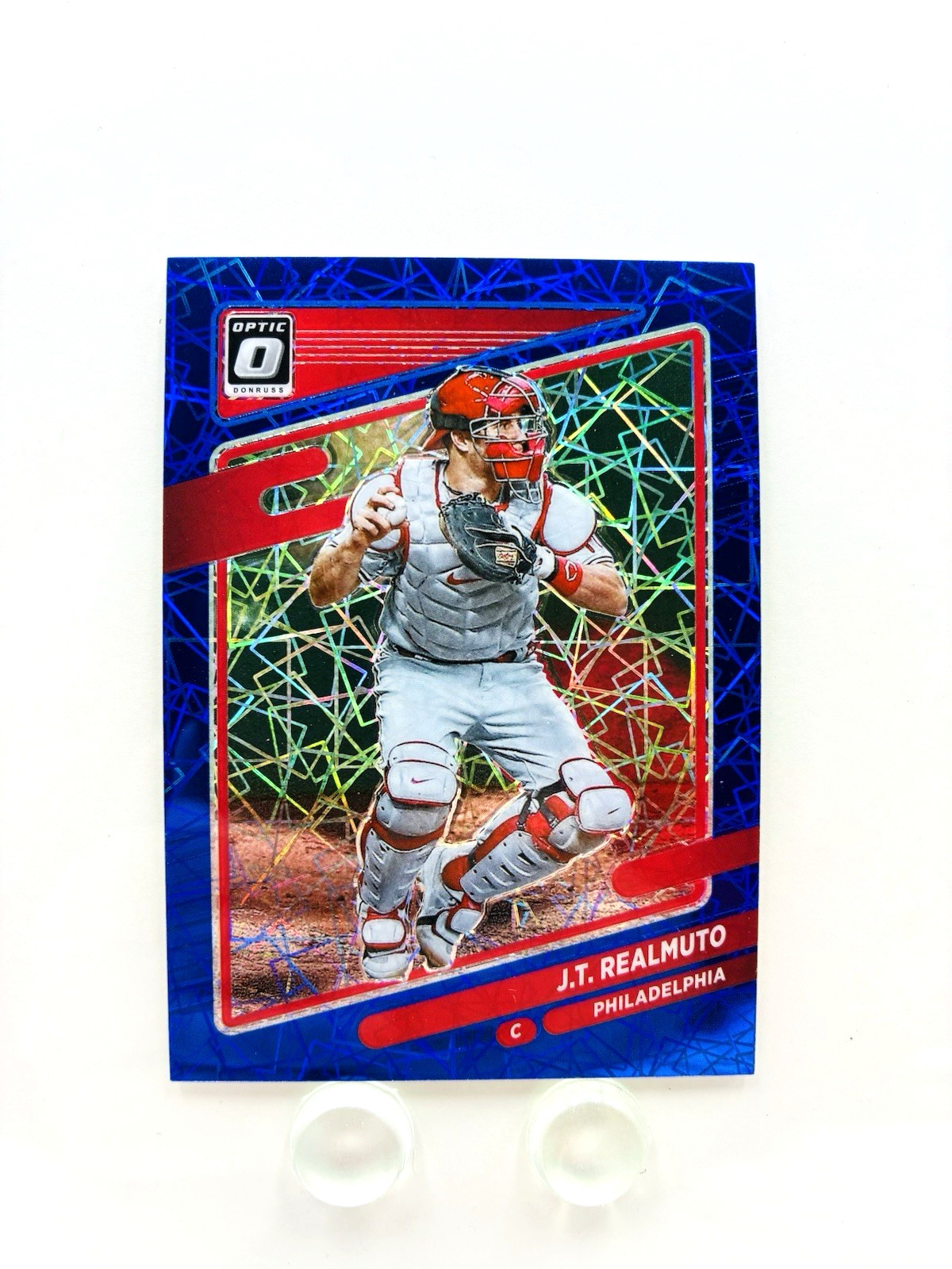 J.T. JT REALMUTO 2021 Panini Donruss #161 25/99 Blue Velocity Optic Prizm a084