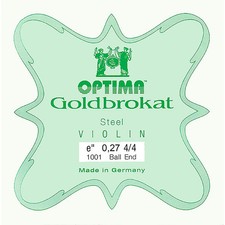 Optima Goldbrokat Steel Violin E String 4/4 Size, Med Steel, 27 guage ball end