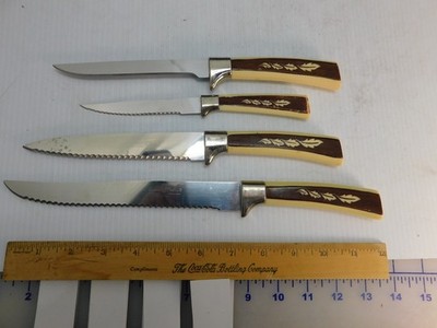 Vintage Regent Knife set, Sheffield England, Stainless, set of 4,Ivory leaf