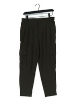 Karen Millen Women's Trousers W 30 in Green Polyester with Viscose Tapered Cargo