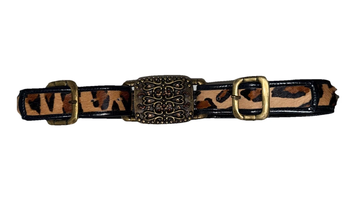 Larry Clements Leopard Belt M/L Leather Studded Handcrafted Wide Western Boho The Alfagold Farm (Clair Limbeck, rural McGregor) This past  main image 4