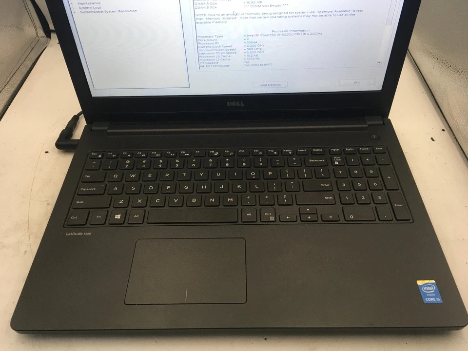 DELL LATITUDE 3560 - BOOTS TO BIOS - INTEL I5 5200U - 8GB RAM - READ DESCRIP -BB - Image 3 of 4