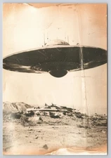 UFO Flying Saucer Over Desert New 2025 Postcard UNP 4x6