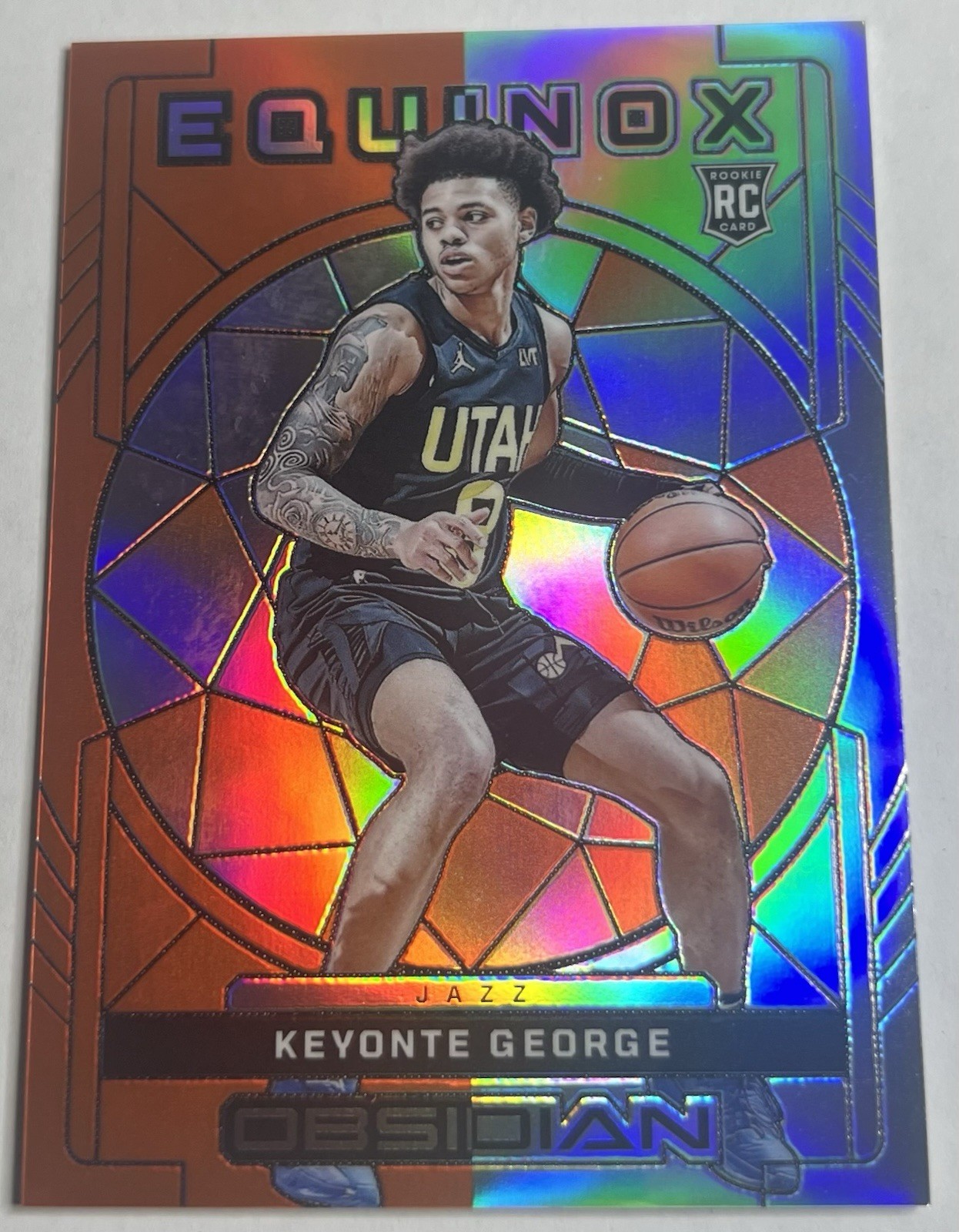 2023-24 Panini Obsidian KEYONTE GEORGE /75 Equinox Orange Prizm #34 Rookie RC SP