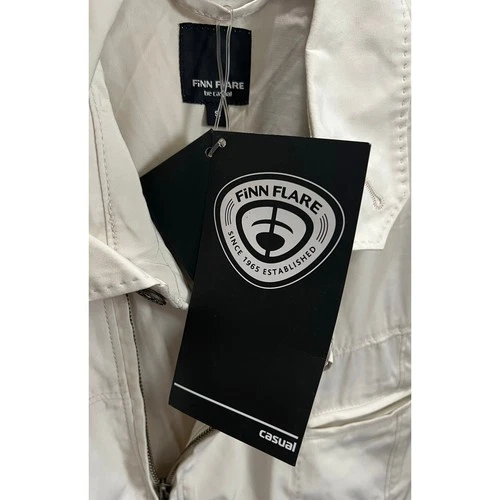 Finn Flare Mens Jacket Cream Full Zip Stand-Up Collar Zip Pockets European Sz S image 8