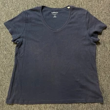 Croft & Barrow Classic Tee Shirt Fitted Top Womens - Size XL Black Faded