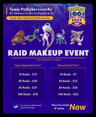 Pokémon Go Fest Global Raids X50/FAST/READ DESCRIPTION