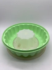 Tupperware Light Blue/Green Jello Mold Vintage 3 Piece set