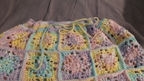 Handmade Crochet Pastel Grannysquare Skirt.made With Acrylic Yarn. - Picture 3 of 11