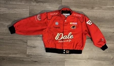 Vintage JH Design Dale Earnhardt Jr NASCAR Twill Racing Jacket Youth XL Red