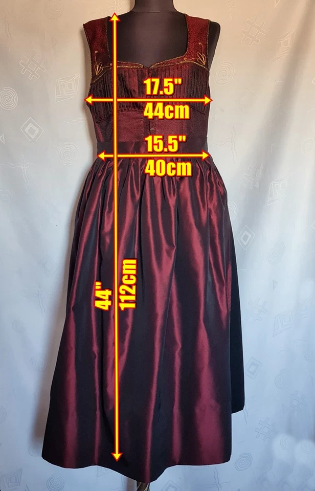 VESTIDO VINTAGE AUTÉNTICO TALLER SAURLE TRACHTEN OKTOBERFEST DIRNDL MUJER 12/40 Foto 2 de 4