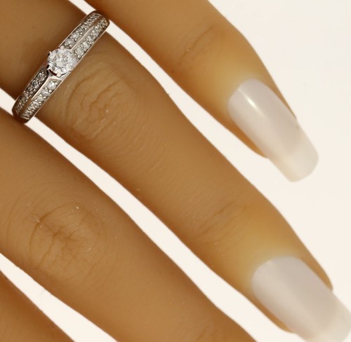 Natural Diamond Engagement Ring .42CT 14K WG Round Brilliant Size 7 - Picture 7 of 8