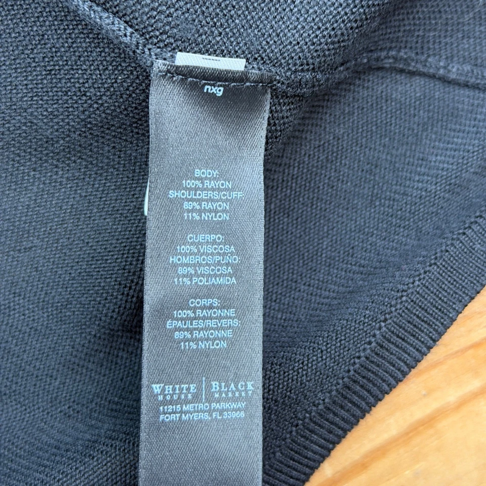 NUEVO Suéter Cárdigan Negro Casa Blanca Mercado Frente Abierto Negro XS NUEVO CON ETIQUETAS Foto 3 de 4