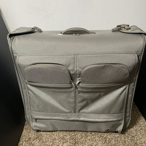 TUMI - Large 2 Wheel Nylon Garment Luggage Bag - Gray / Silver No. 22032S4