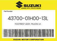 Suzuki Genuine Footrest Assy, Pillion Lh - 43700-01H00-13L
