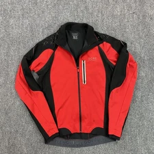 Gore Bike Wear Windstopper Soft Shell Cycling Jacket Mens Medium Red Full Zip