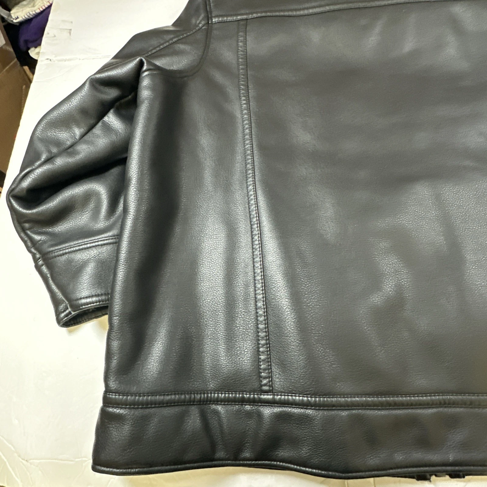 Roundtree & Yorke Big Man Faux Fur Jacket Fleece Lined Heavy Weight Black 2XB - product detail image 19