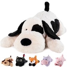 Black  White Dog Weighted Stuffed Animals - 22 Inch 4.5 Pounds Weighted Plus...