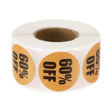 500 Pcs 60 Off Stickers for Retail for Shops, Orange