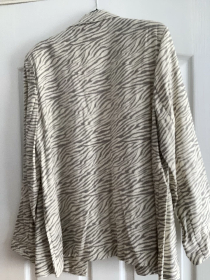 George Ladies Animal Print Jacket Cream Size 16 New With Tags - Image 3 of 4