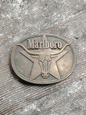 Marlboro Vintage Original Solid Brass Marlboro Longhorn Belt Buckle