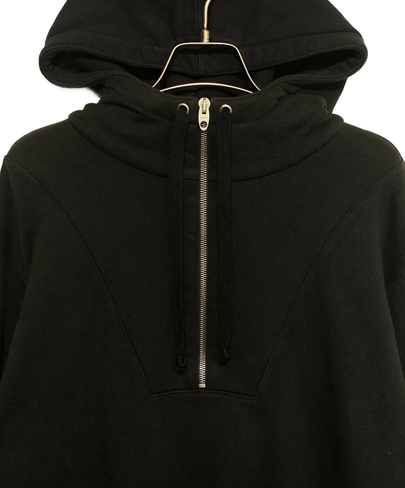 GUCCI Felpa con Cappuccio Mezza Zip Taglia: XS Nero Uomo 627079 XJCOH