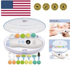 Rechargeable 22 in 1 Baby Nail Trimmer with LCD Display, Labeled Case, 13 Ext...