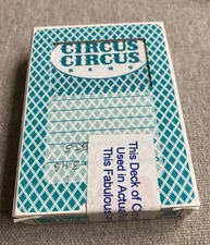Circus Circus Aqua Teal Las Vegas Casino BEE Playing Cards Used Deck Re-Sealed