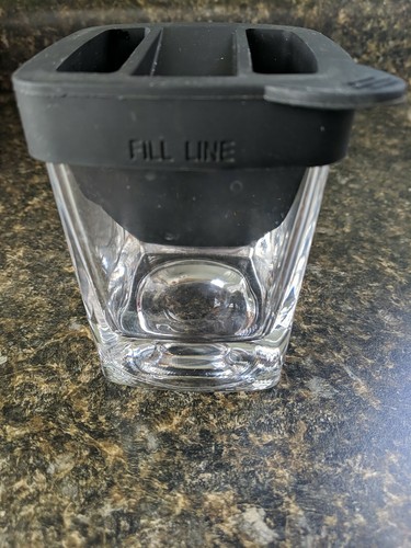 Corkcicle 9oz. Whiskey Wedge Glass with Silicone Mold 2-Piece Set Bourbon - Picture 2 of 3