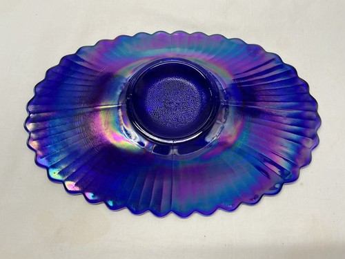 Vintage Imperial Carnival Glass Oval Windmill Plate Dresser Tray -Original Label - Picture 14 of 22