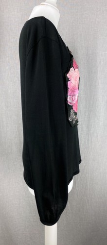 Y2K Vintage ICEBERG Icejeans Top Donna Manica Lunga Colore Nero Taglia S-M - Foto 10 di 20