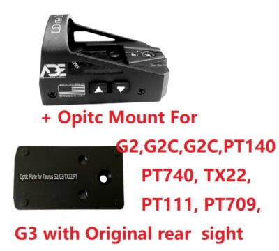 ADE RD3-012 Delta Red Dot+Optic Mount Plate For Taurus PT709,PT740,G3 w/New Sigt