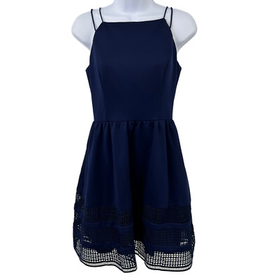 Aidan Mattox Womens Dress Size 4 Scuba Shadow Stripe Fit and Flare