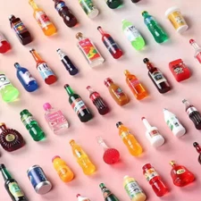 100Pc/Lot 1:12 Dollhouse Miniature Drinks Wine Bottle Food Bar Kitchen Accessory