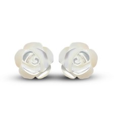 Fashion Women Solid 925 Sterling Silver Flower Shape Ear Stud Earrings Jewelry