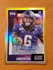 2020 Score Rookie Autographs Gold Zone #378 Darius Anderson TCU RB #'d 28/50