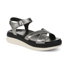 Vionic Mar Pewter Leather Strappy Sandal Arch Support Women's size 5-11/NEW!